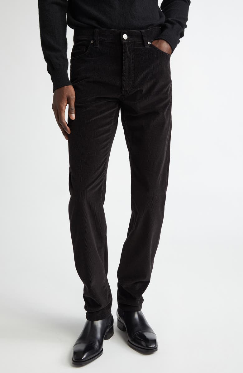 ZEGNA Cashco Five Pocket Corduroy Pants, Main, color, Black