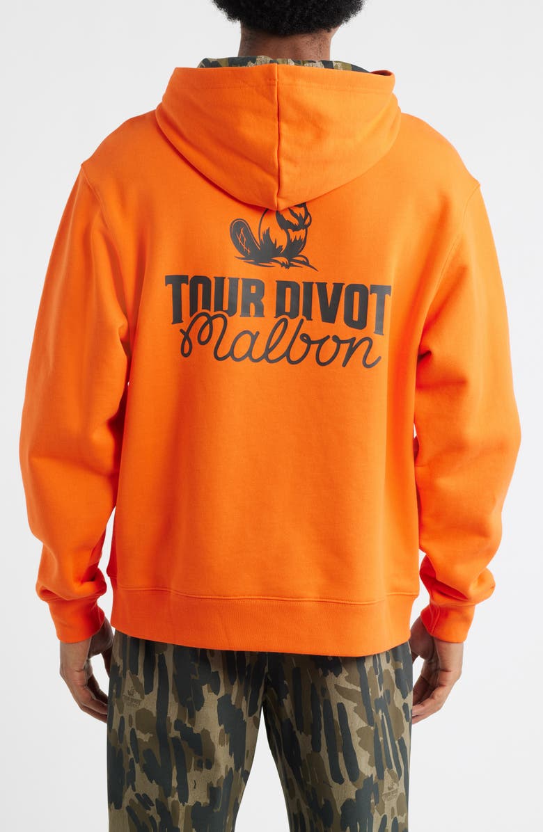Malbon Golf Fesque Tour Divot Camo Hoodie, Alternate, color, Flame / Bark Camo
