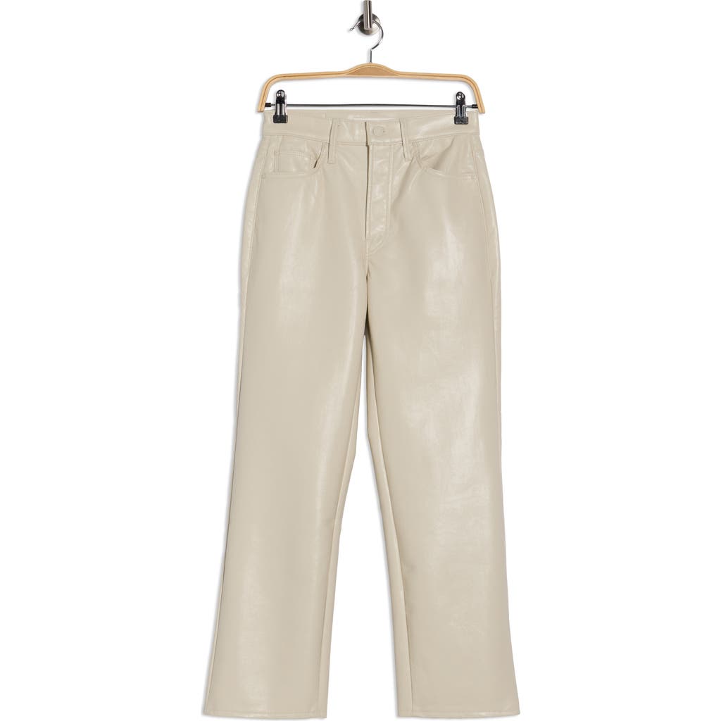Mother The Rambler Zip Ankle Faux Leather Pants In White