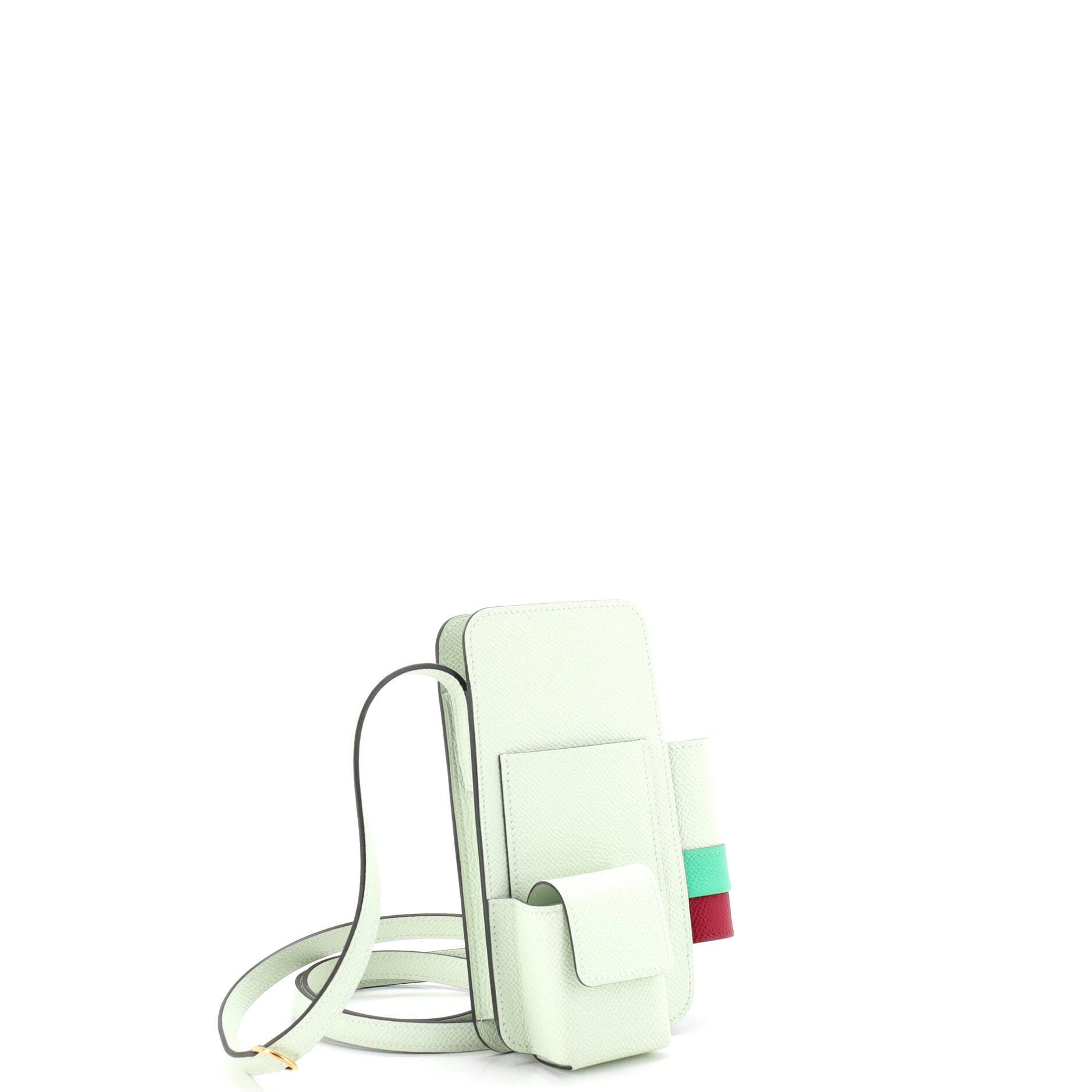 Pre-Owned Hermes Hermesway Phone Case Crossbody Bag Epsom, Alternate, color, Vert Fizz