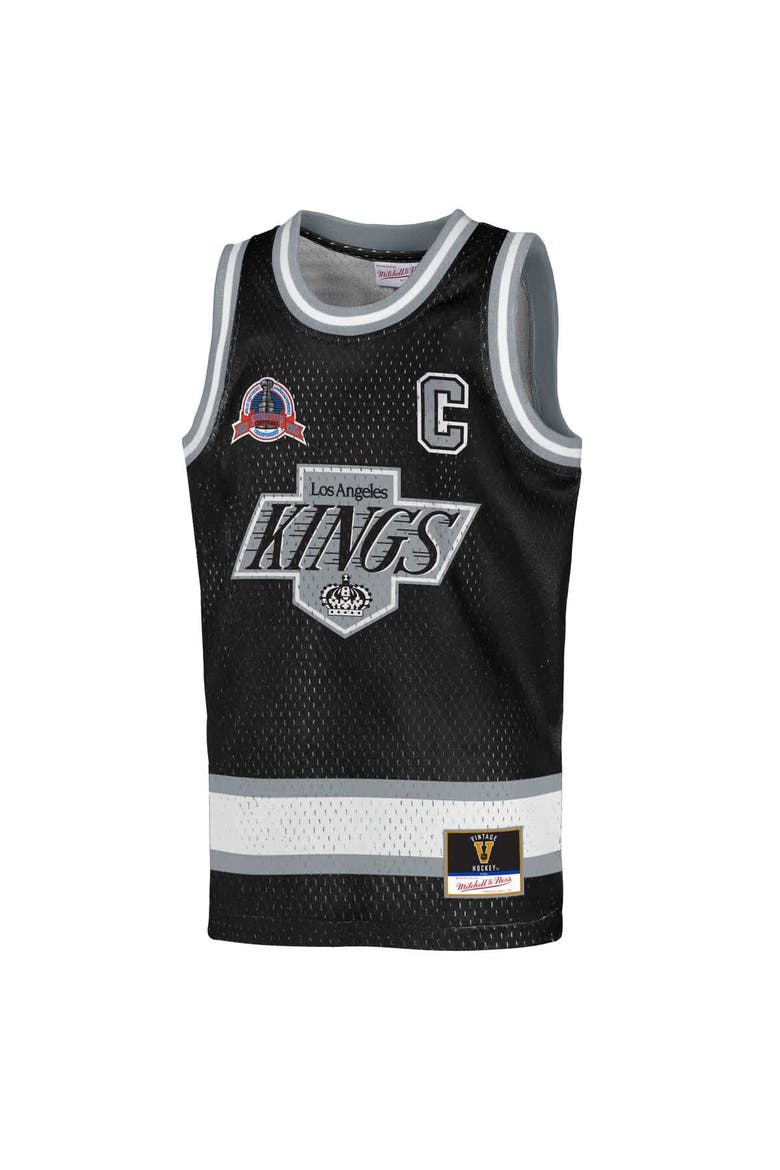 Youth Mitchell & Ness Wayne Gretzky Black Los Angeles Kings Maxxed Out Fashion Basketball Jersey, Alternate, color, Black