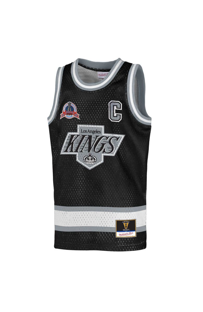 Mitchell & Ness Youth Mitchell & Ness Wayne Gretzky Black Los Angeles Kings Maxxed Out Fashion Basketball Jersey, Alternate, color, Black