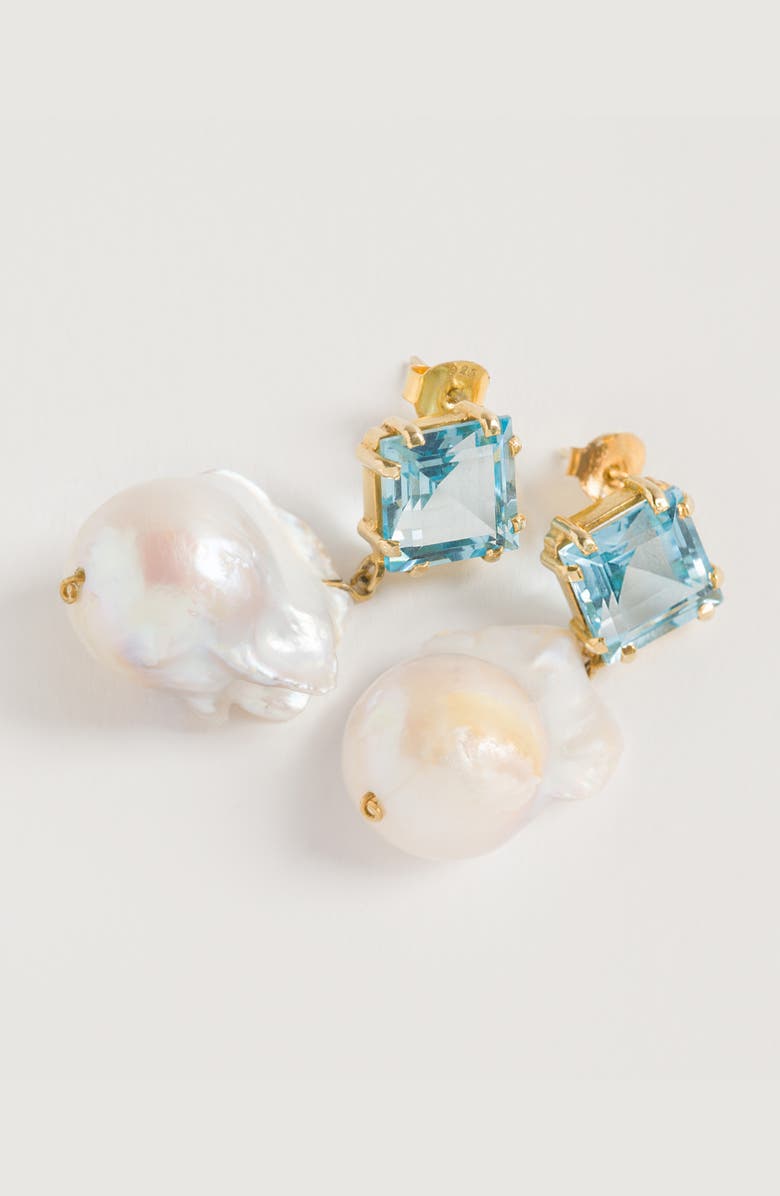 Freya Rose Blue Topaz Baroque Drops, Alternate, color,