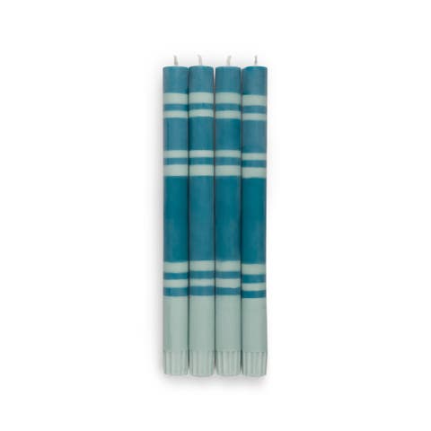 Striped Dinner Candles - Set of 4