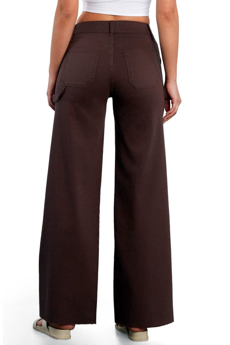 Raw Hem Wide Leg Carpenter Jeans, Alternate, color, DARK CHOCOLATE