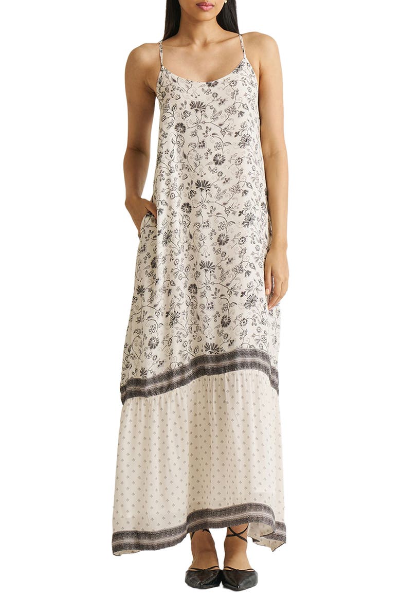 Reistor Flowy Maxi Dress, Main, color, Off-White And Black Florals