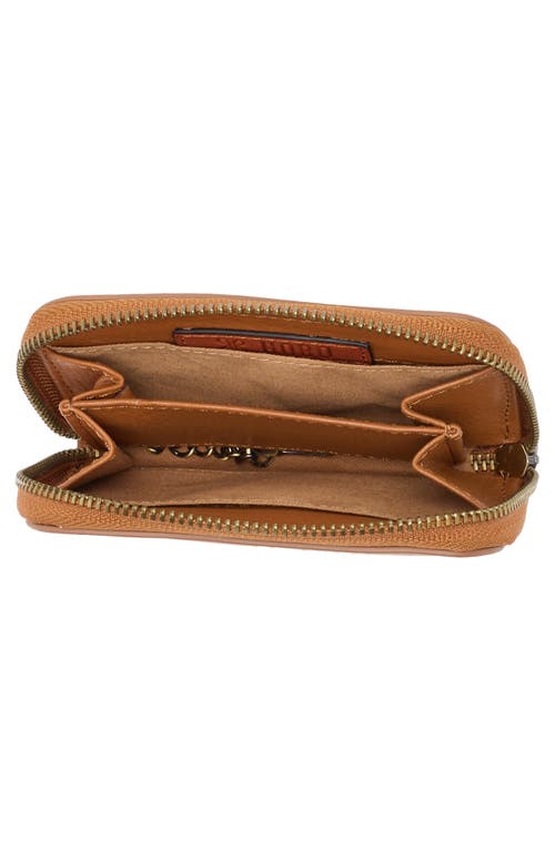 Hobo Small Nila Woven Leather Zip Around Wallet In Wheat