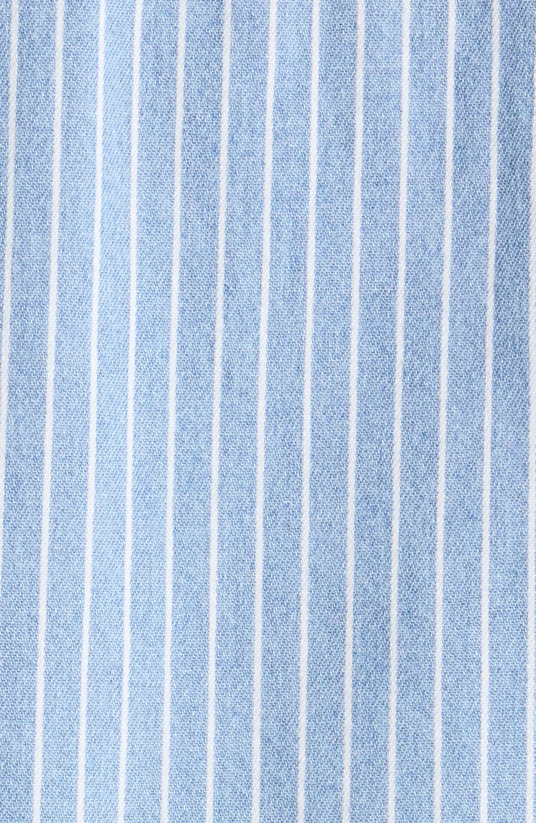 Jones New York Stripe Cotton Button-Up Shirt, Alternate, color, Medium Wash / White