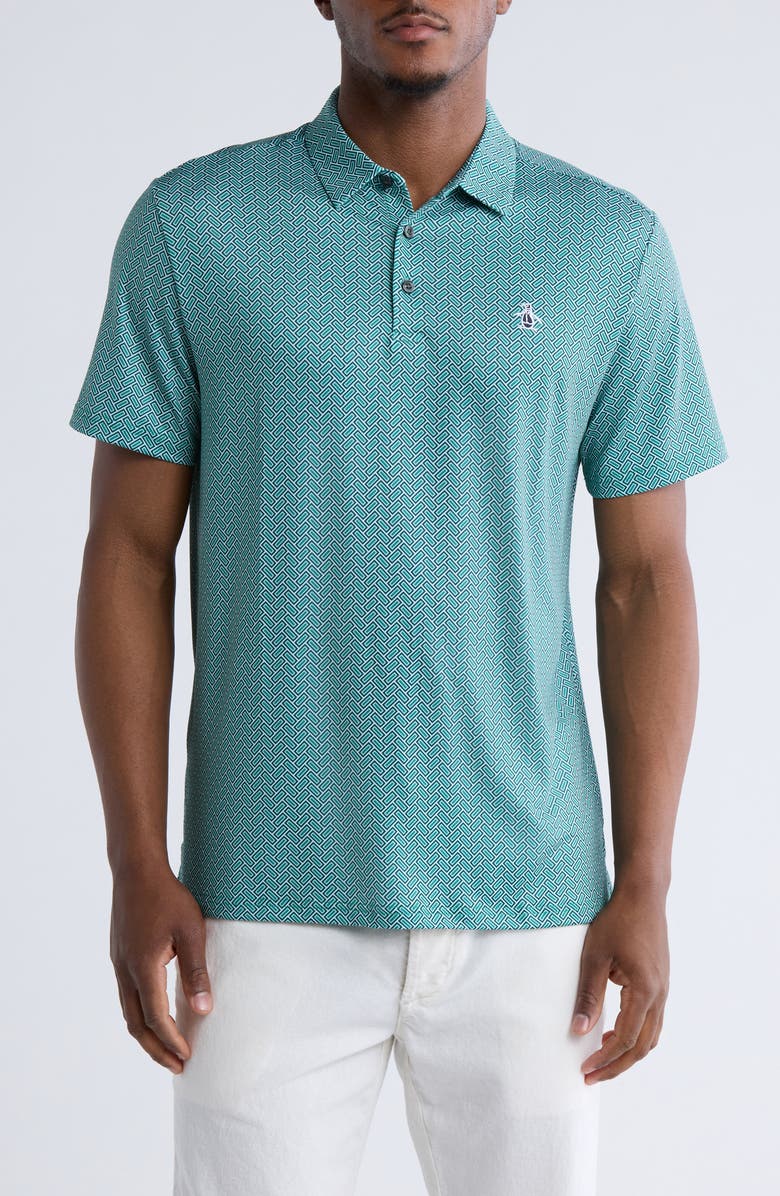 Original Penguin Herit Polo, Main, color, Galapagos Green