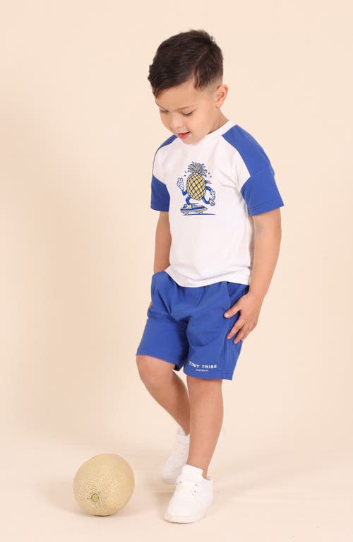 Tiny Tribe Kids' Skating Pineapple Graphic T-shirt In Multi