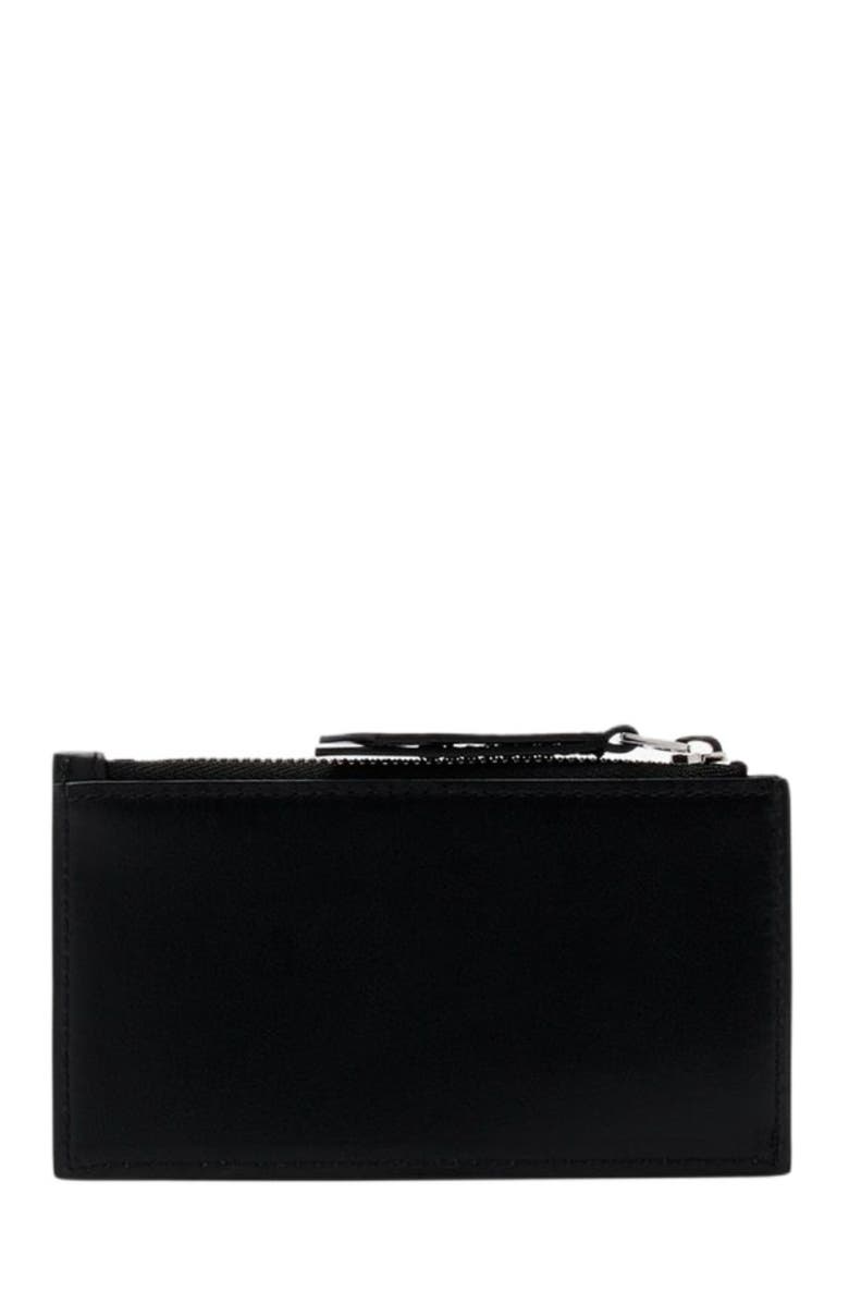 Lanvin Signature Leather Cardholder, Alternate, color, Black