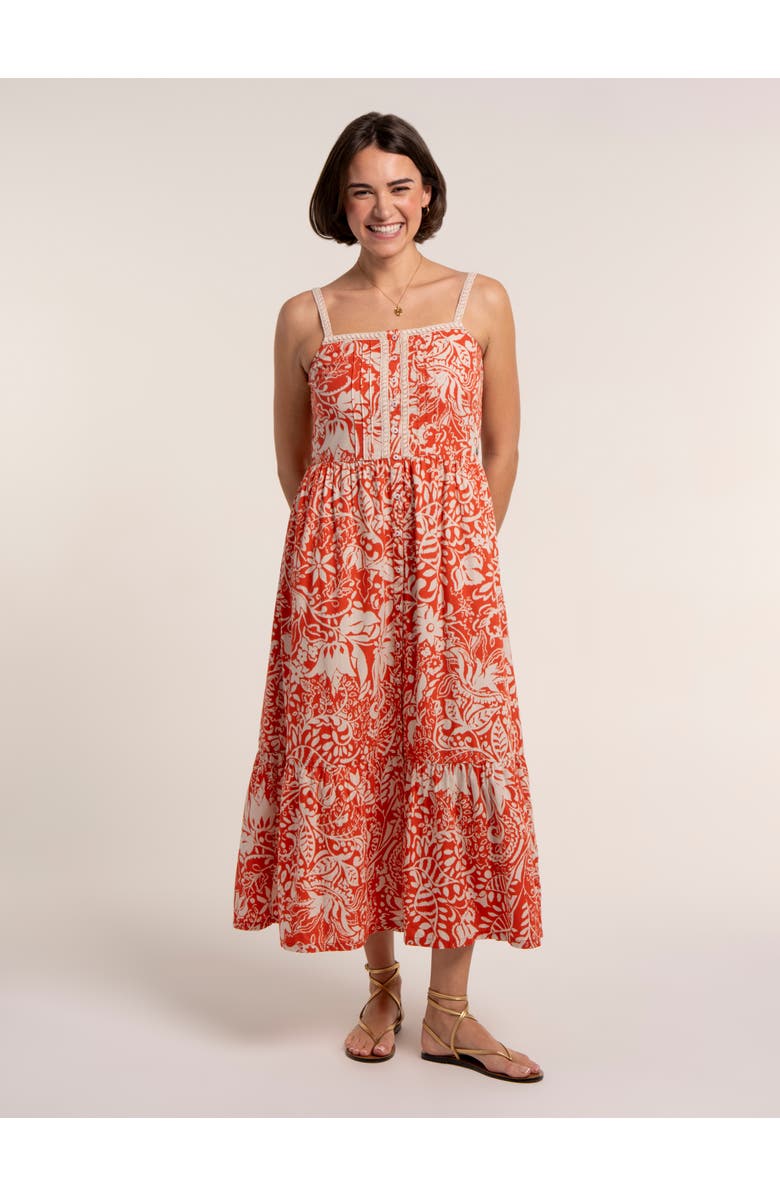 Brakeburn Catarina Maxi Dress, Main, color, Coral