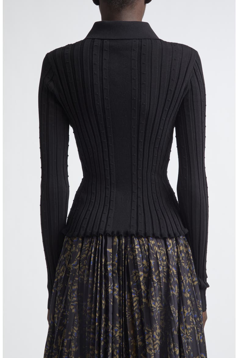 Monet Fine Bobble Knit Long Sleeve Top, Alternate, color, BLACK