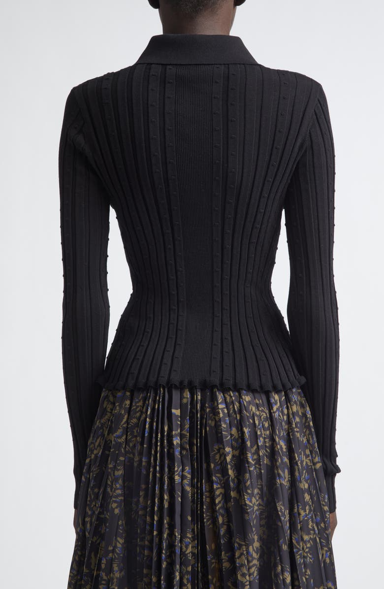 Proenza Schouler Monet Fine Bobble Knit Long Sleeve Top, Alternate, color, Black