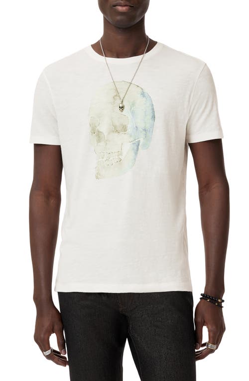 John Varvatos Watercolor Skull Graphic T-shirt In Salt