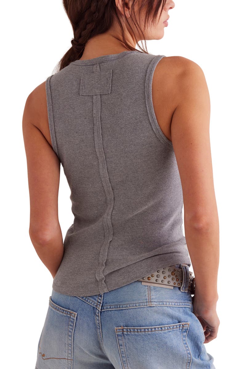 Free People Neria Stretch Cotton Rib Tank, Alternate, color, 