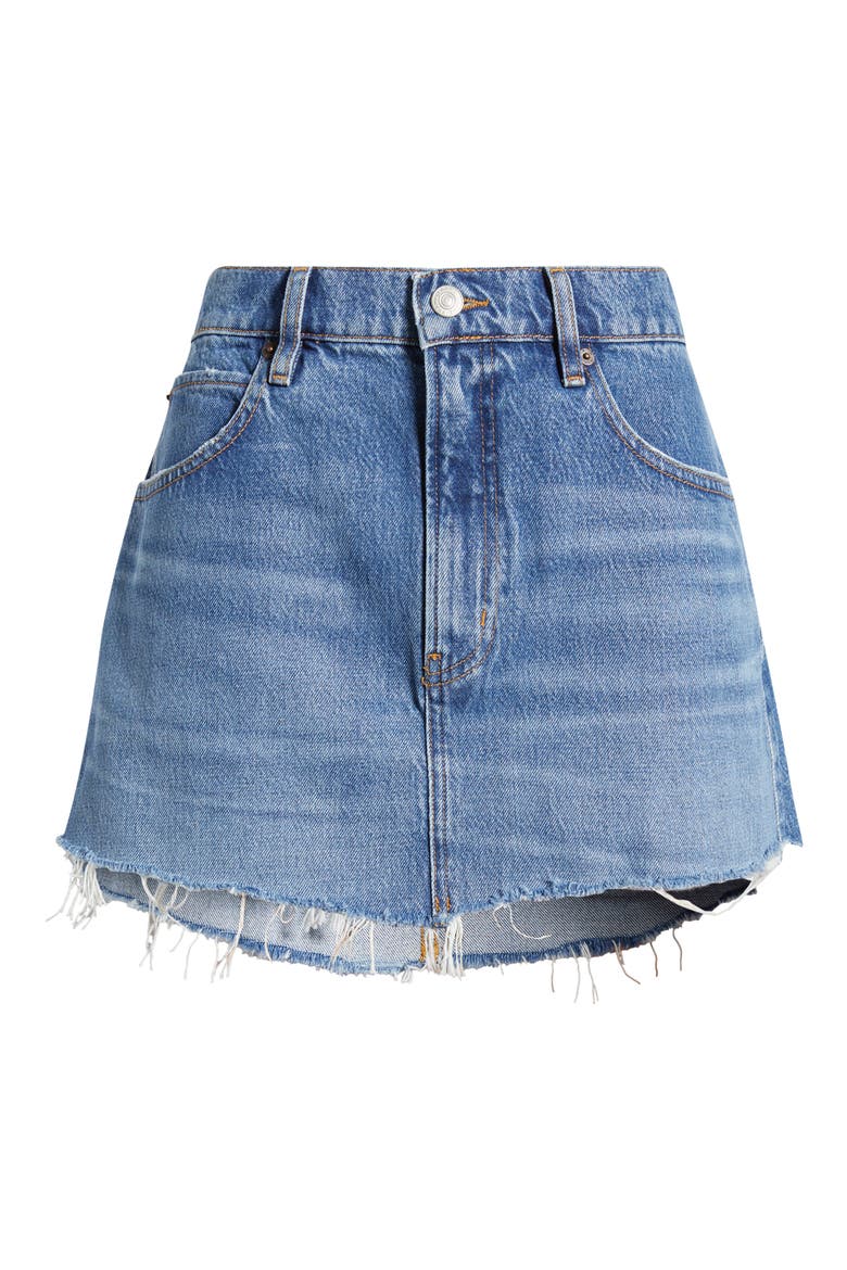 The Cutoff Denim Miniskirt, Alternate, color, ROSALIE