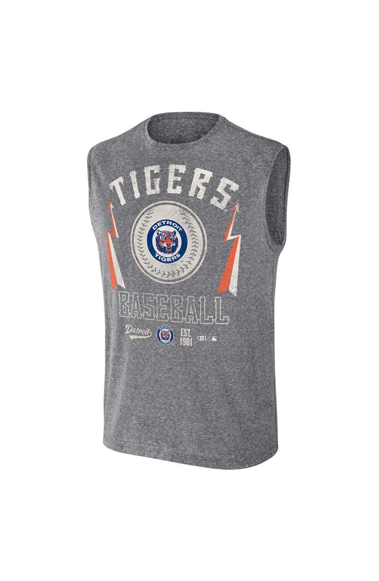 Darius Rucker Collection by Fanatics Men's Darius Rucker Collection by Fanatics Charcoal Detroit Tigers Relaxed-Fit Muscle Tank Top, Alternate, color,