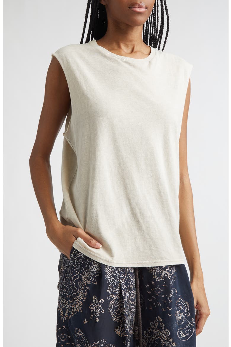 Cotton & Cashmere Boy Tank, Alternate, color, KHAKI ACID STONE
