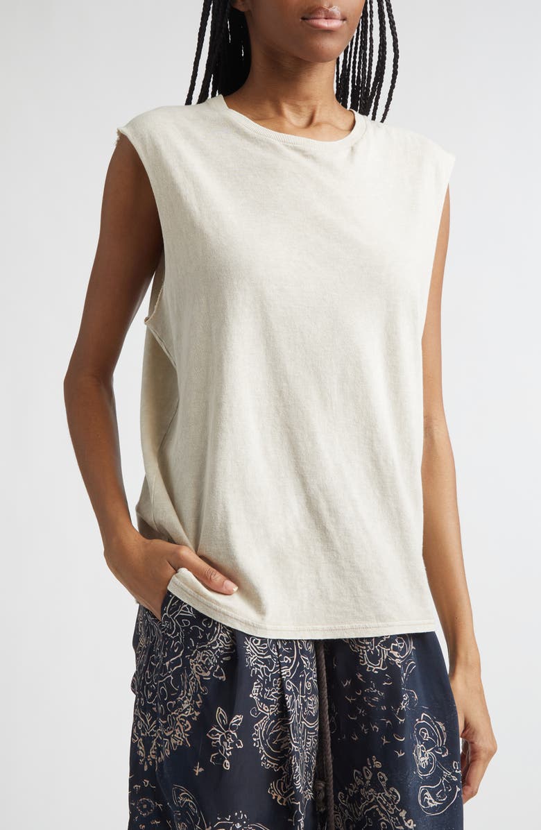 R13 Cotton & Cashmere Boy Tank, Alternate, color, Khaki Acid Stone