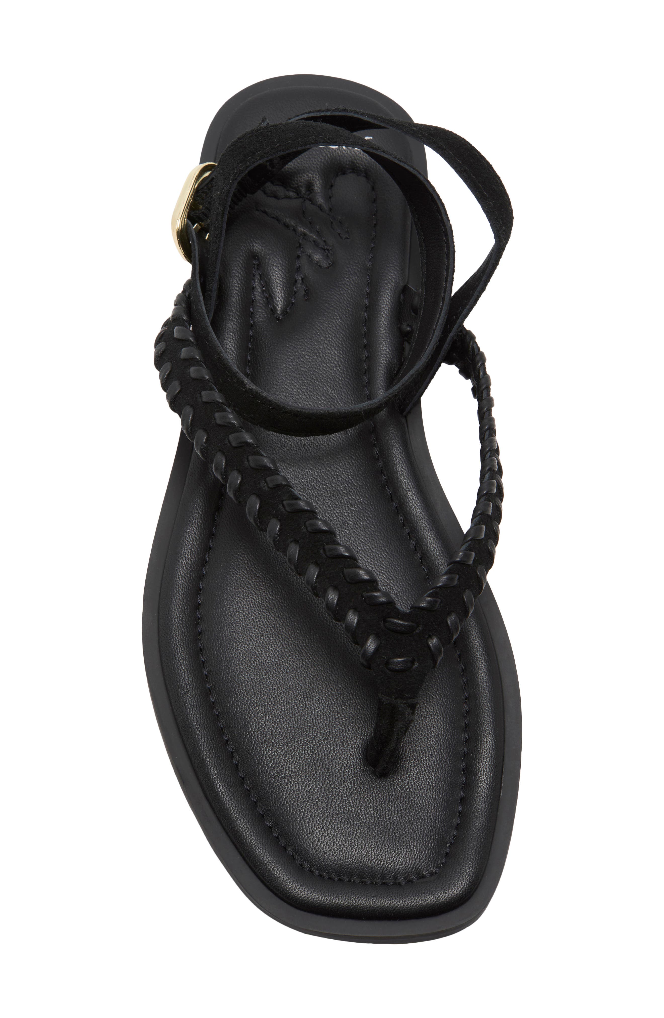 Free People Waverly Whipstitch Ankle Strap Sandal, Alternate, color, Black Tide