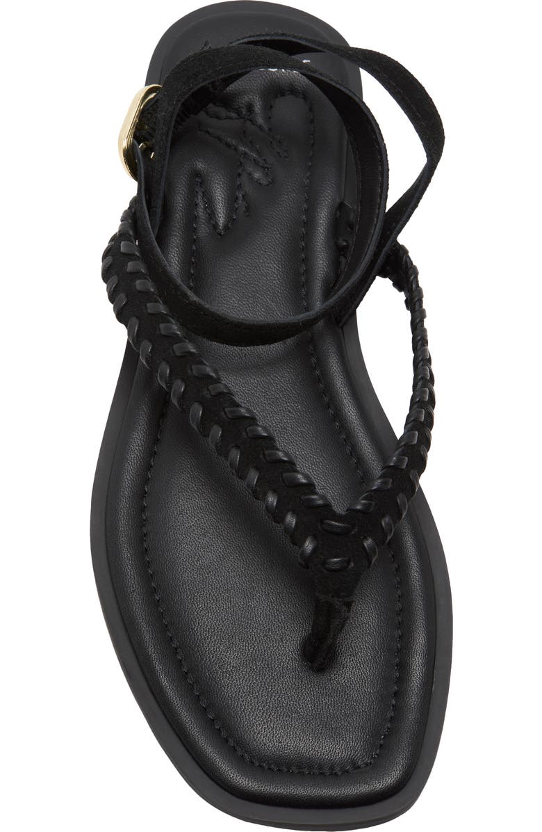 Free People Waverly Whipstitch Ankle Strap Sandal, Alternate, color, Black Tide