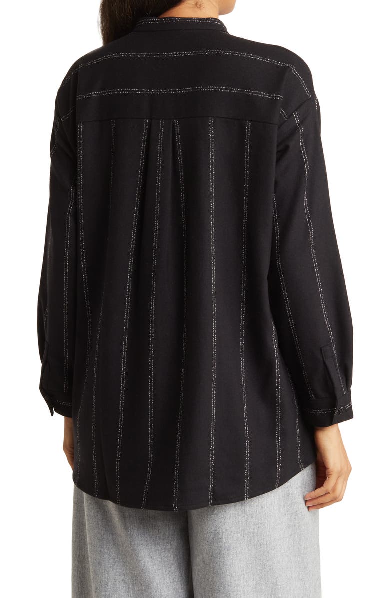 Eileen Fisher Stripe Button Front Shirt, Alternate, color, 