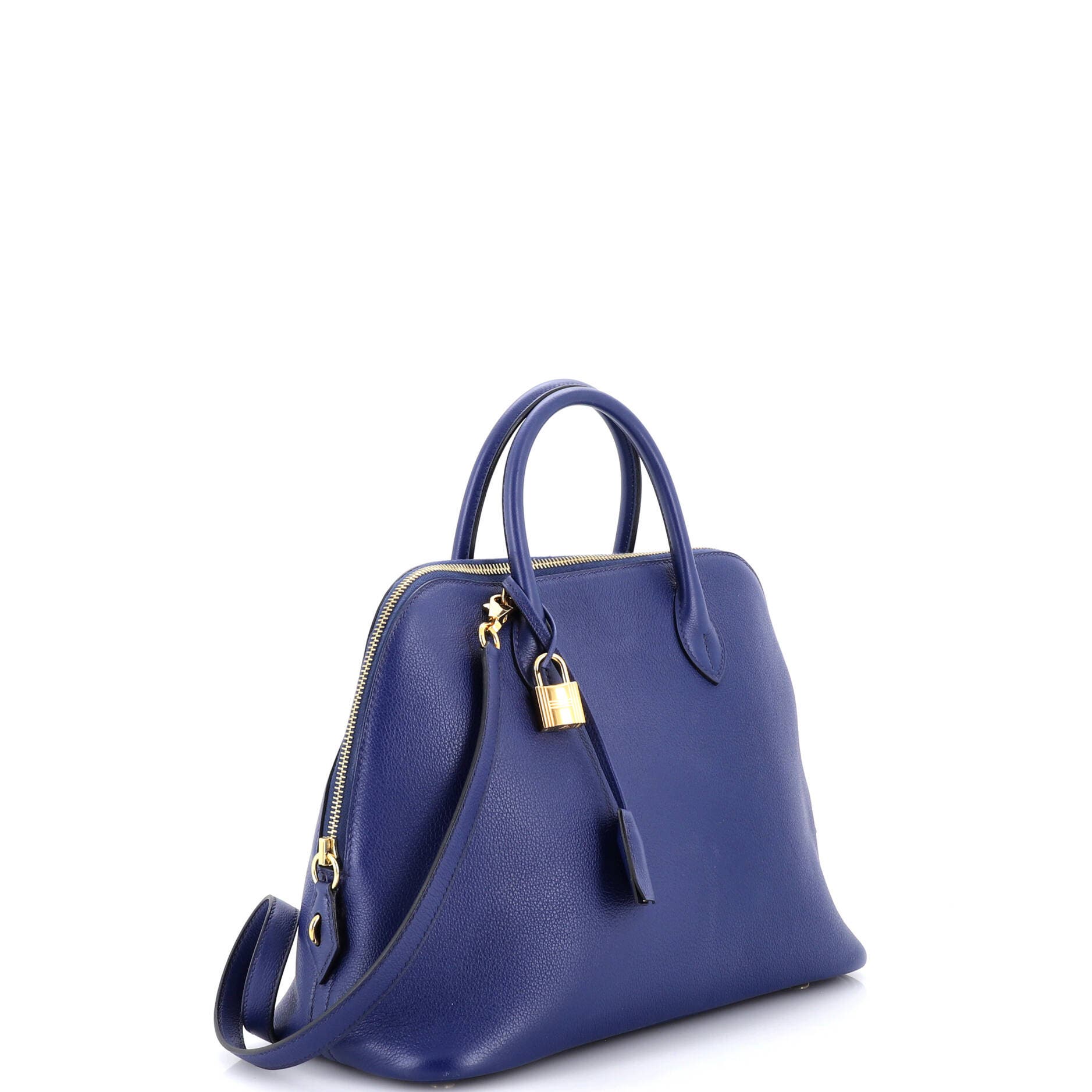 Pre-Owned Hermes Bolide 1923 Bag Evercolor 30, Alternate, color, Bleu Saphir