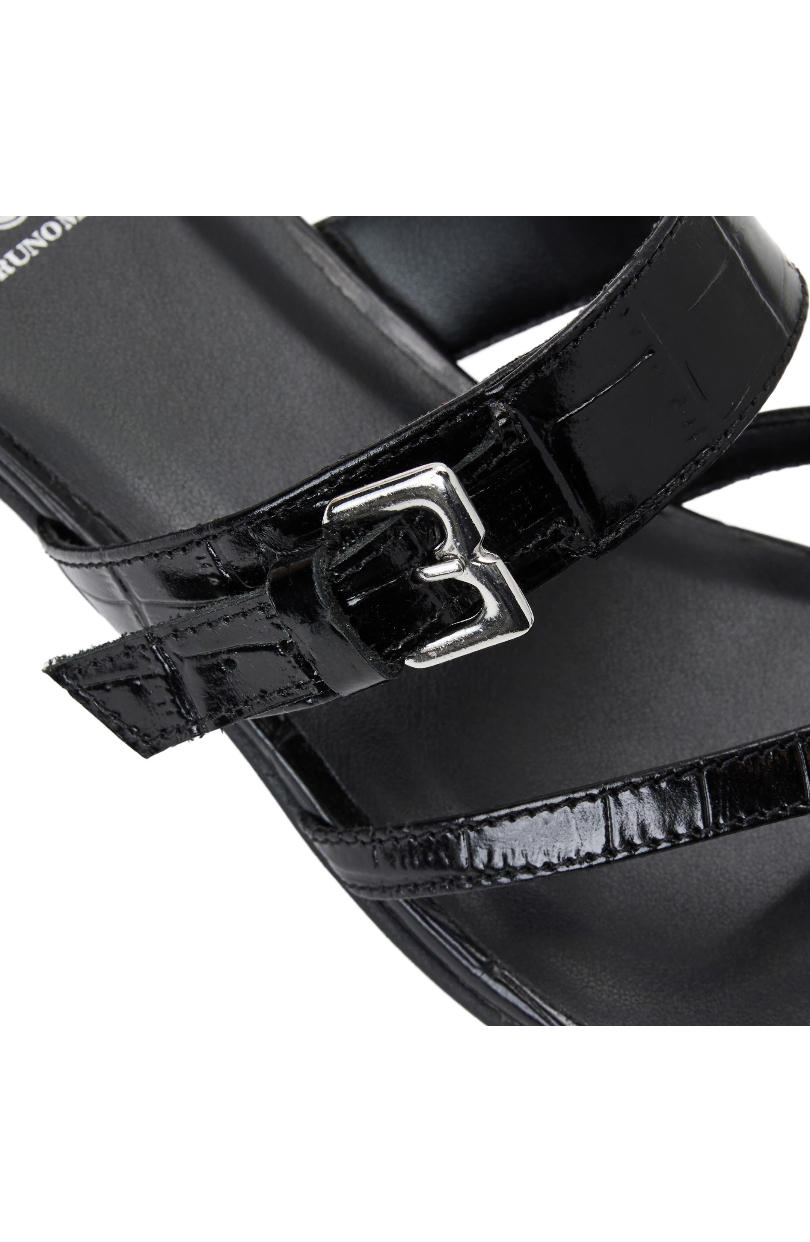 Bruno Magli Noela Croc Embossed Slide Sandal, Alternate, color, Black Croc