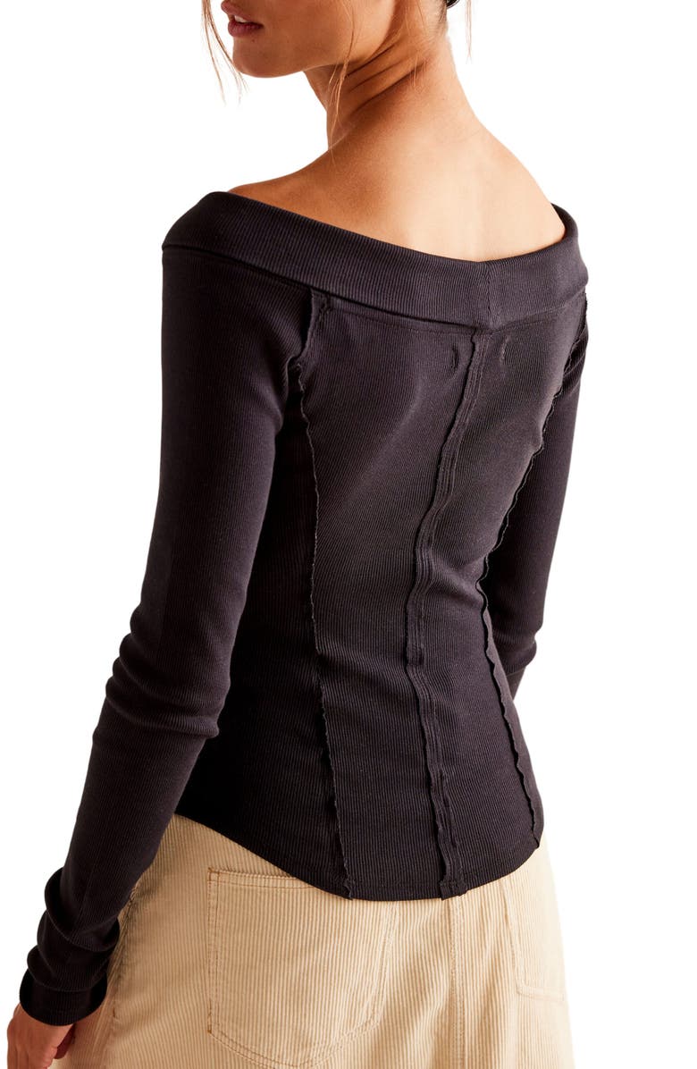 Free People Eye Candy Off the Shoulder Long Sleeve T-Shirt, Alternate, color,