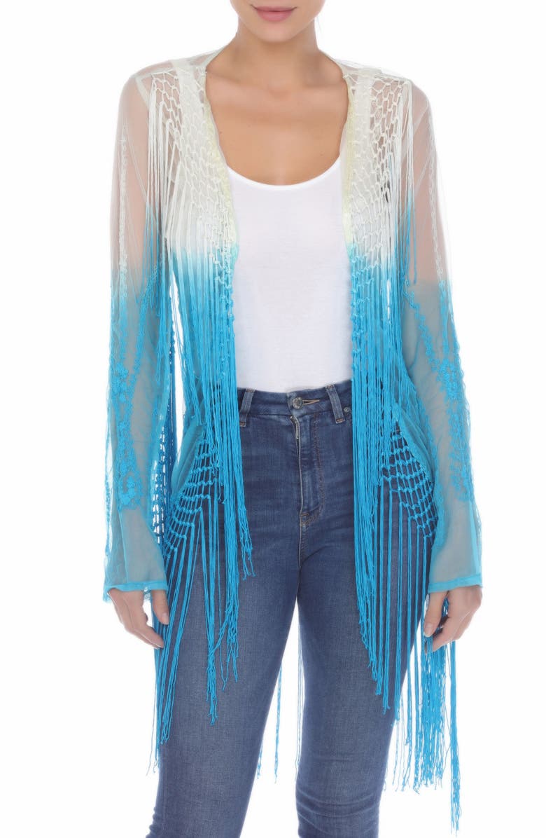 BOHO ME Fringed Dip Dye Cover-Up, Alternate, color, 