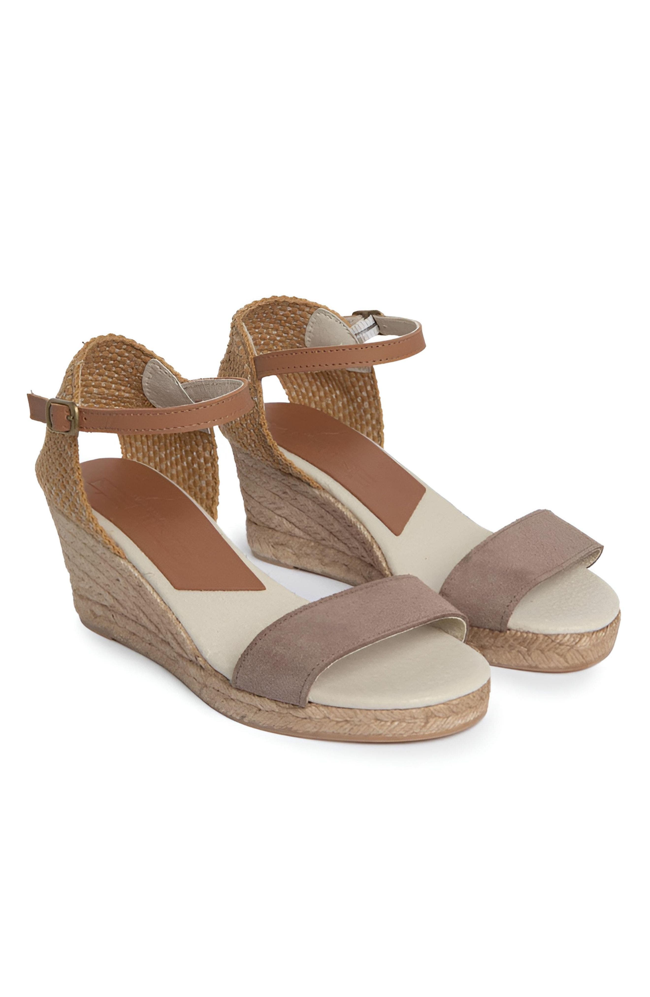 Jimena Single Band Wedges, Alternate, color, Taupe