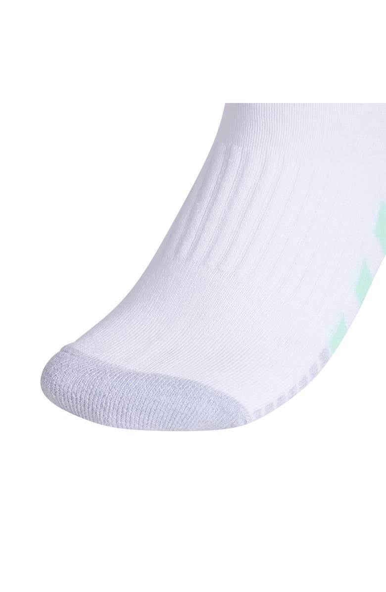 adidas 3-Pack Cushioned 3.0 Ankle Socks, Alternate, color, White/ Mint/ Fuchsia Pink