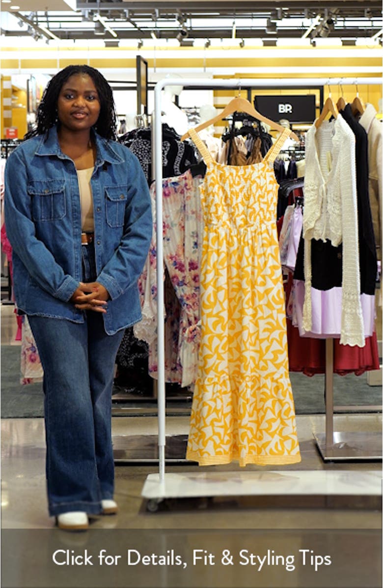 Selene Geo Print Smocked Tiered Maxi Sundress, sales video thumbnail