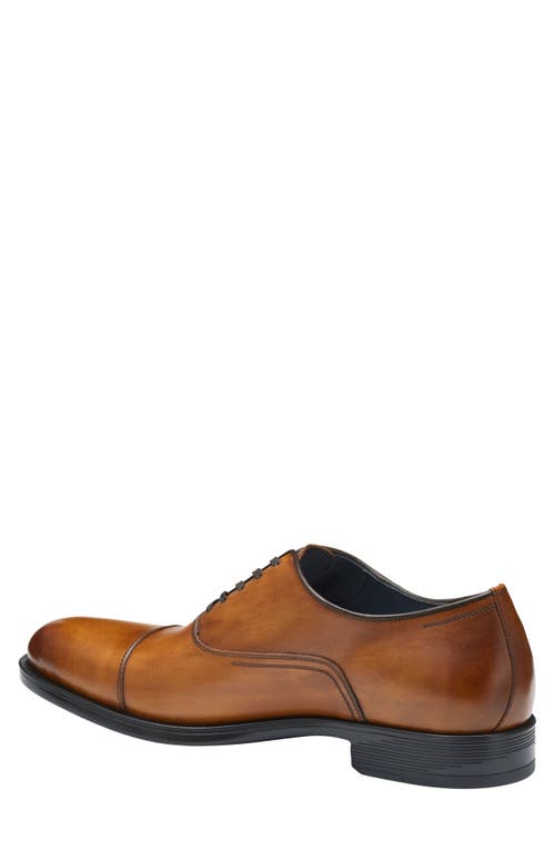 Johnston & Murphy Collection Flynch Cap Toe Oxford In Tan Italian Calfskin