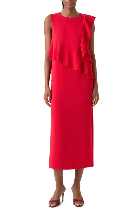 Laser Cut Crepe Column Gown