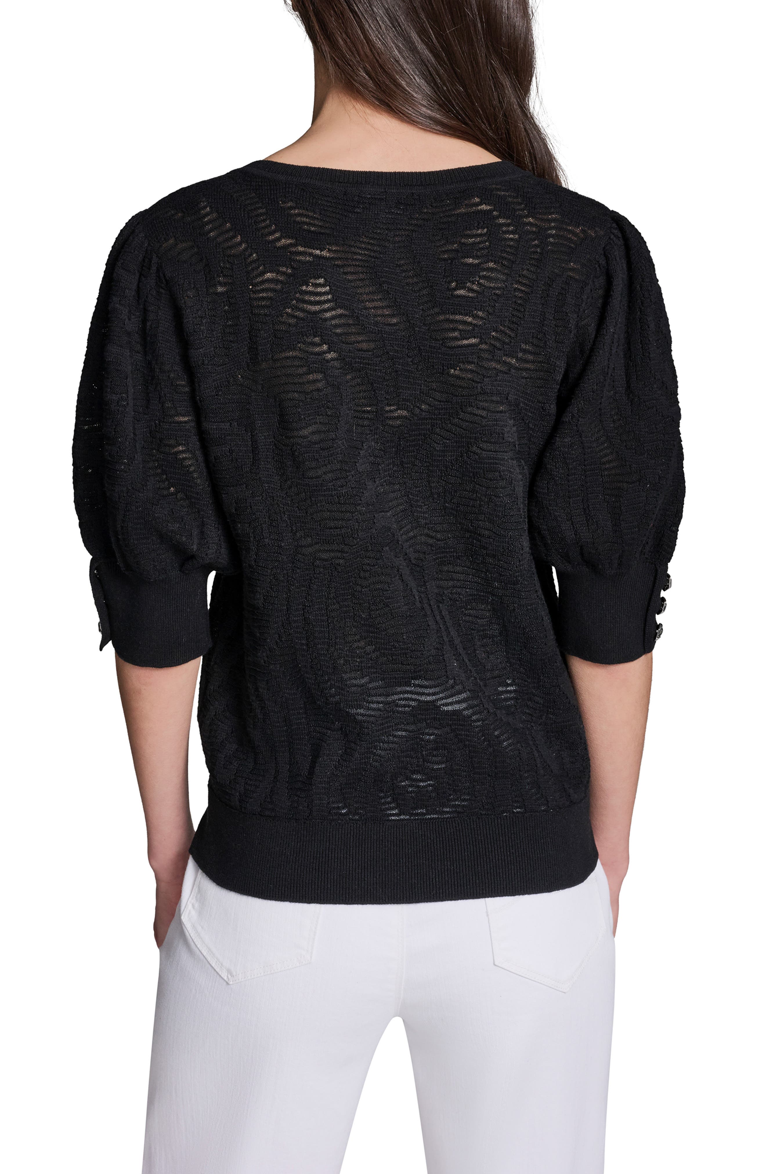 Floral Puff Sleeve Sweater - image 2