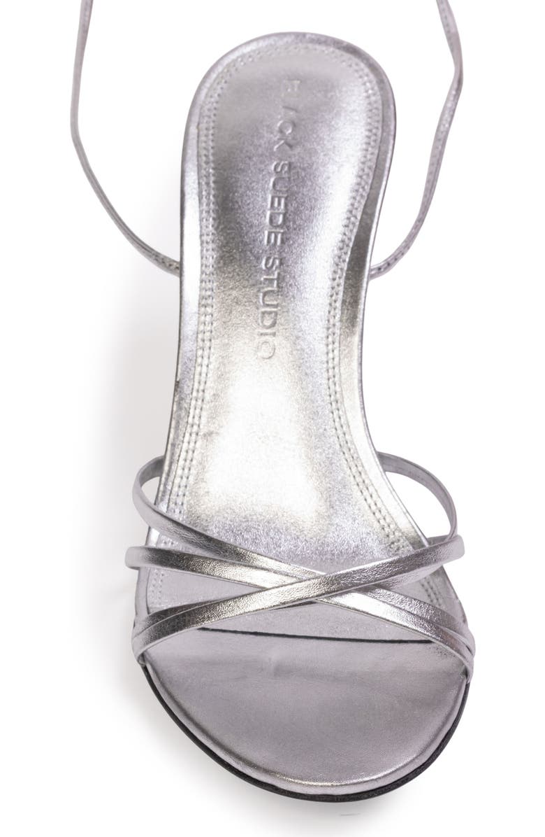 BLACK SUEDE STUDIO Tally 80 Sandal, Alternate, color, Silver Metallic Leather