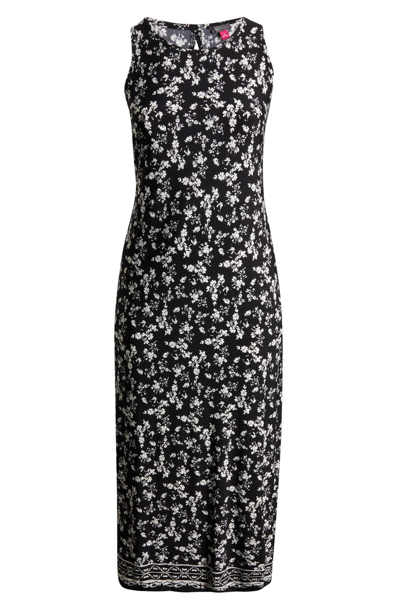 Vince Camuto Floral Sleeveless Jersey Maxi Dress, Alternate, color, Rich Black