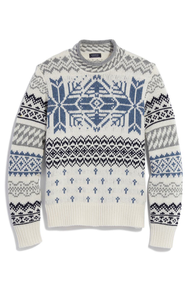 vineyard vines Fair Isle Wool Blend Mock Neck Sweater, Main, color, 