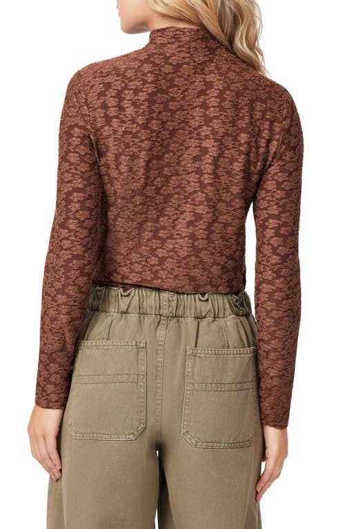 Scotch & Soda Long Sleeve Turtleneck Top In Brown