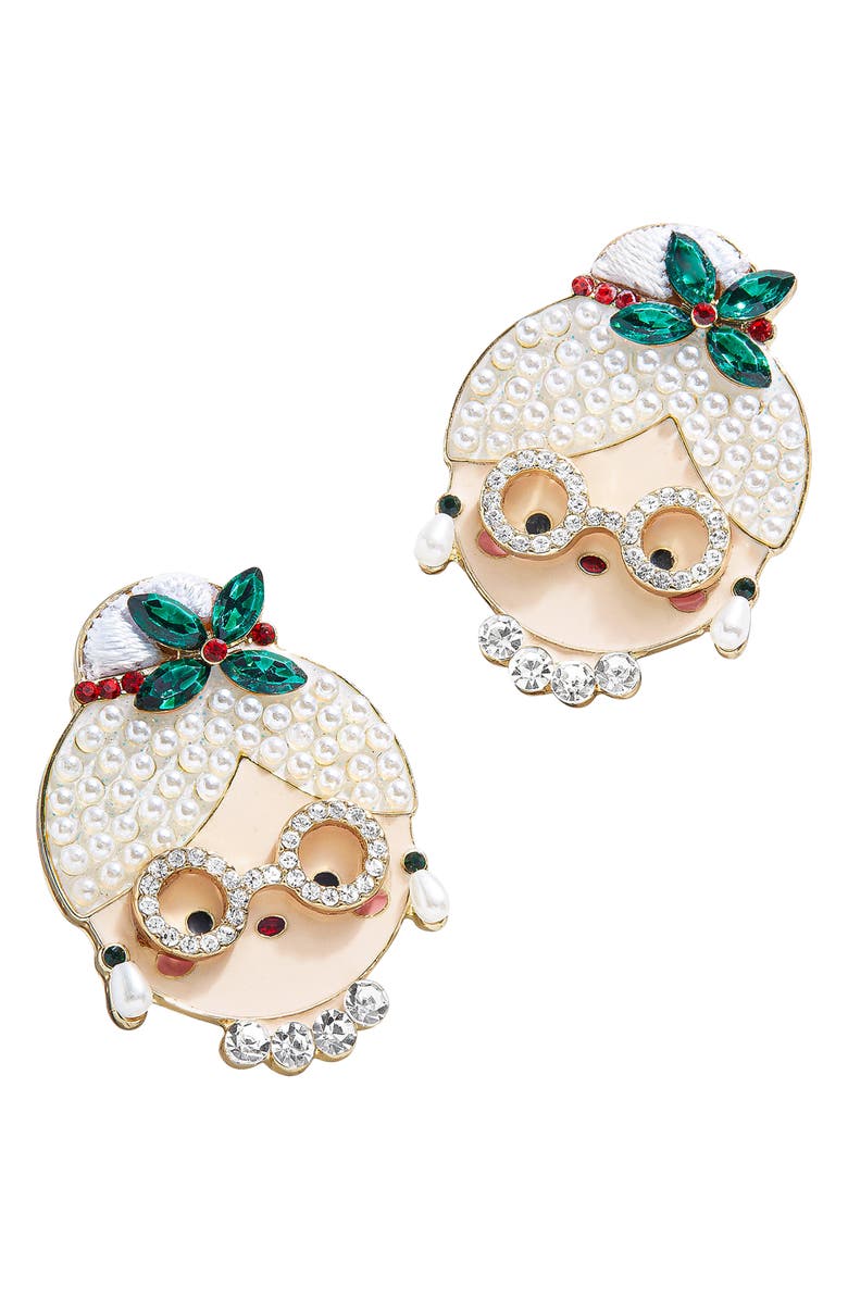 BaubleBar Mrs. Claus Earrings, Main, color,