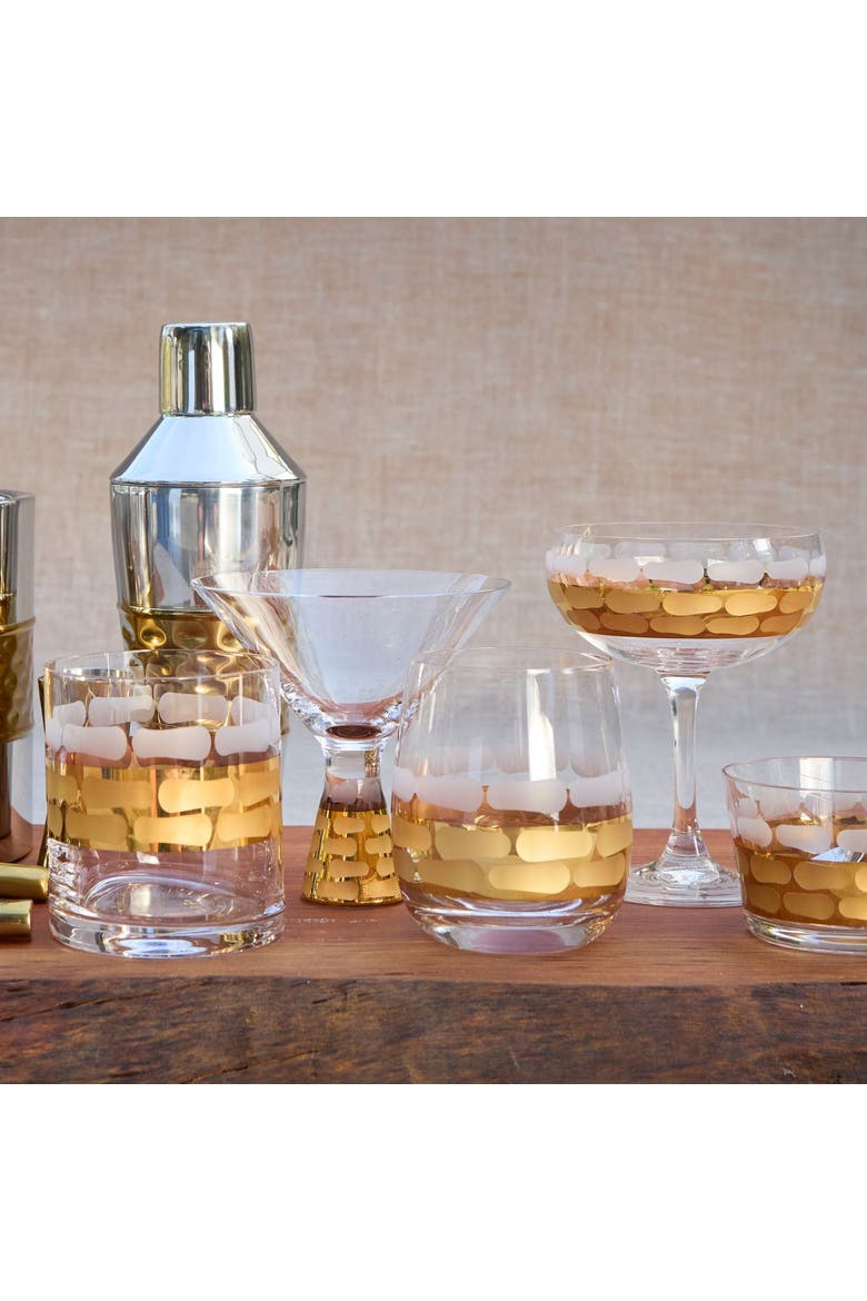 Truro Gold Stemless Wine Set of 2, Alternate, color, clear/gold