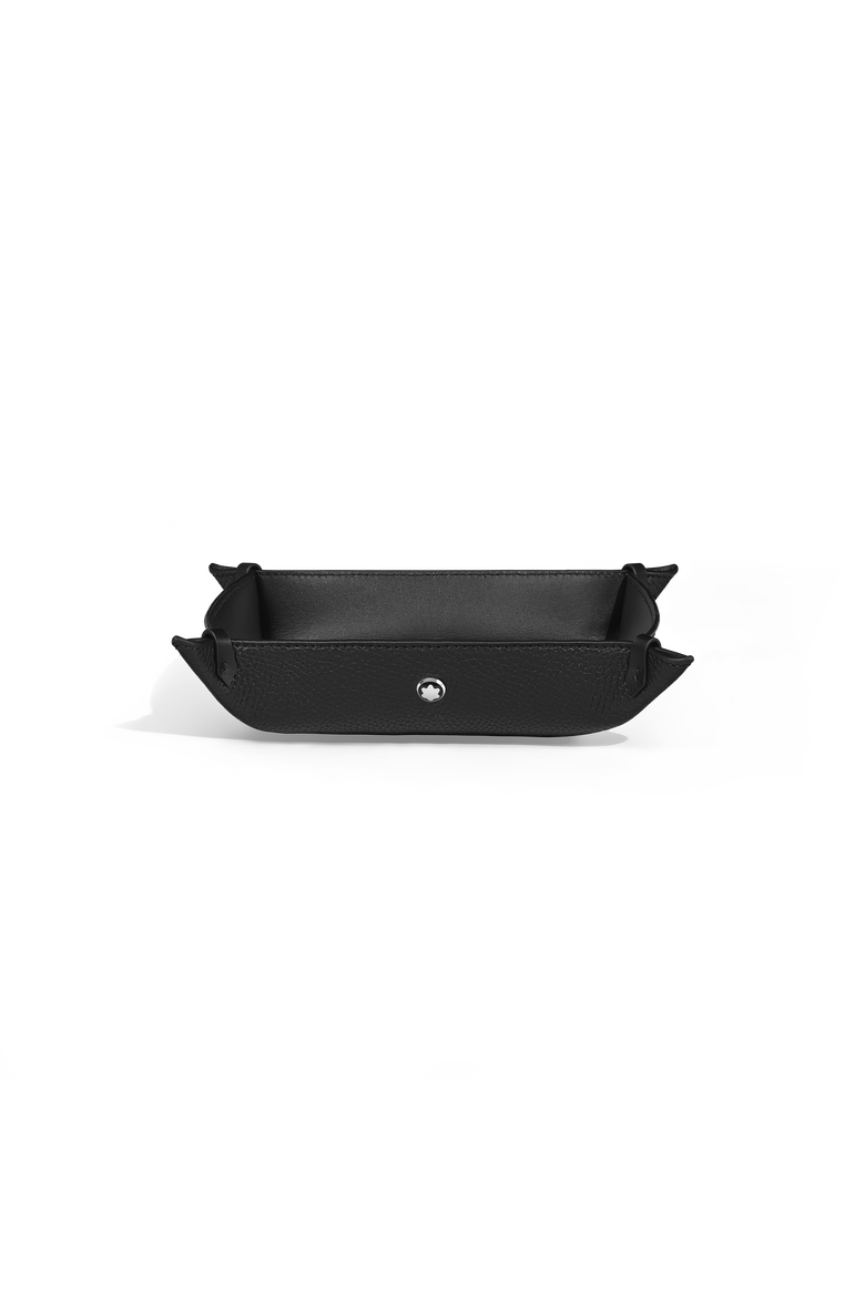 Grain Leather Catch Tray, Main, color, BLACK