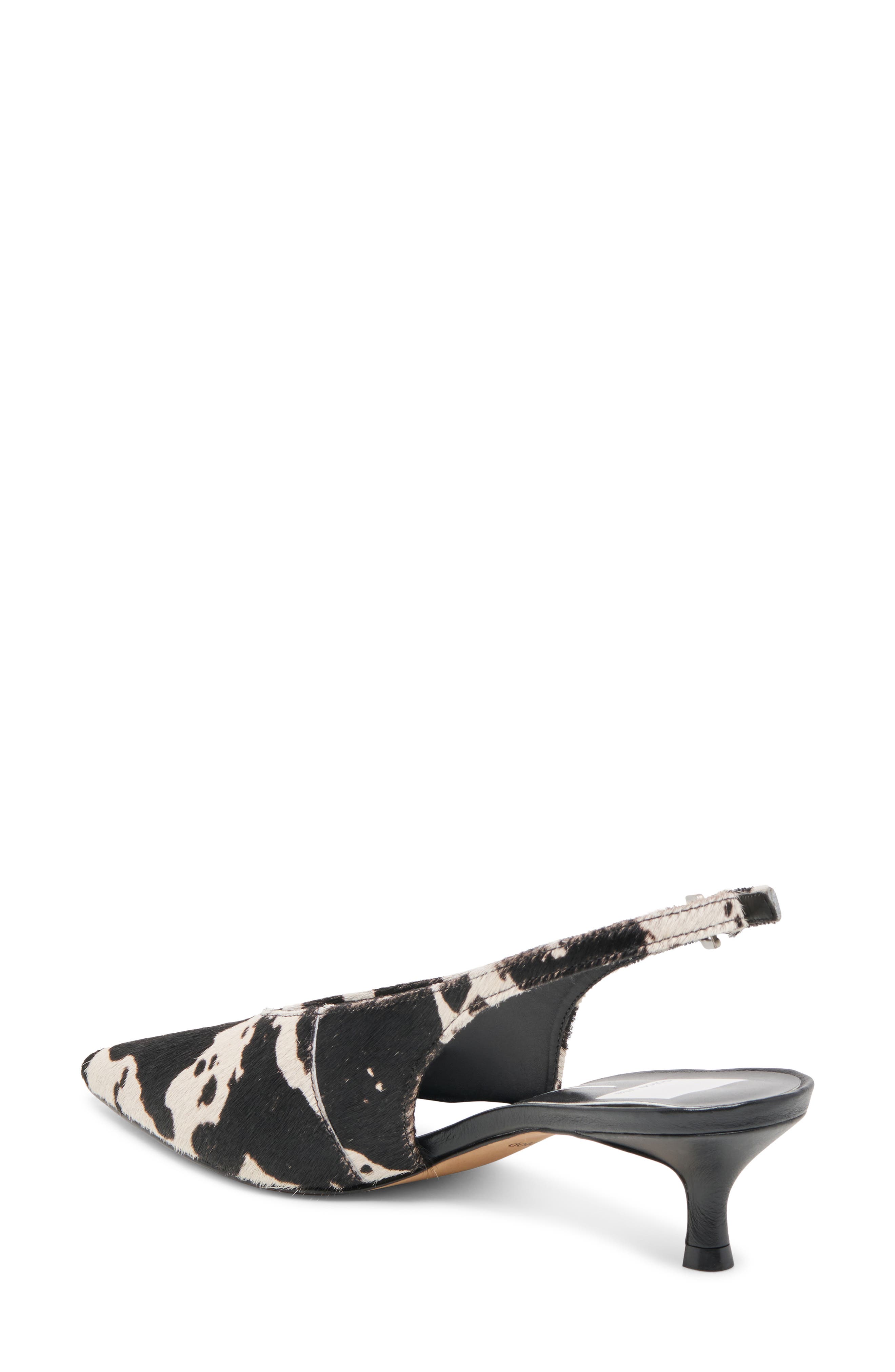 Dolce Vita Alenna Slingback Pointed Toe Kitten Heel Pump, Alternate, color, Black/White Taurus C