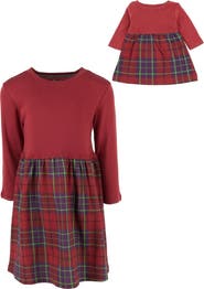 Leveret Girls Skirt Dress with Matching Doll Dress, 100% Cotton