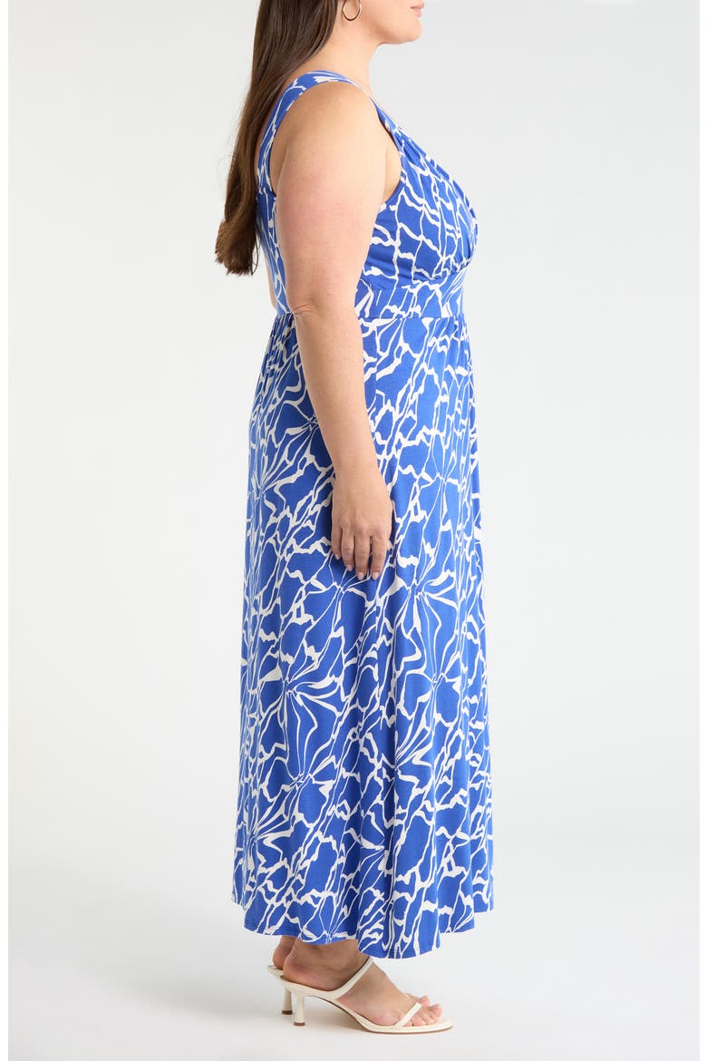 Floral Sleeveless Jersey Maxi Dress, Alternate, color, ELECTRIC