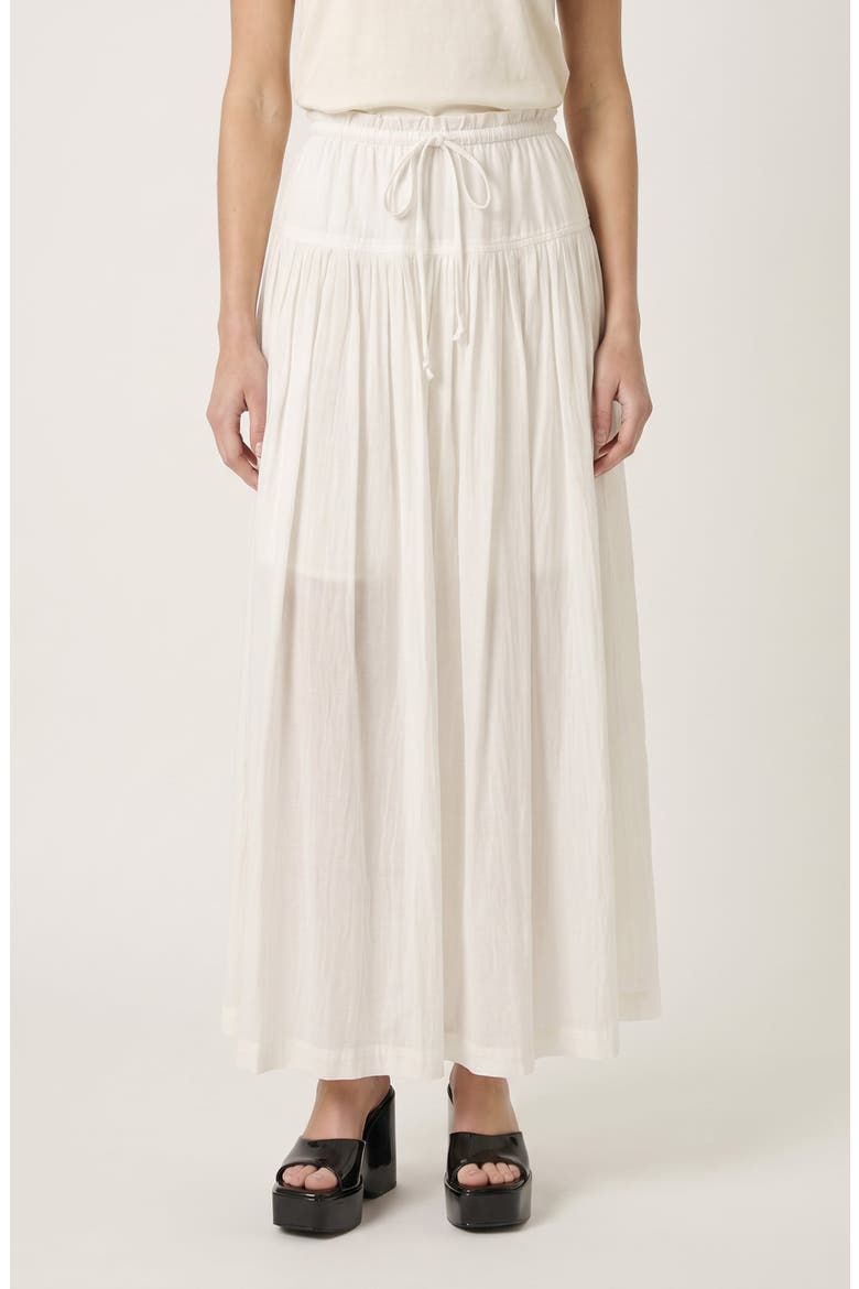 Paperbag Waist Wide Leg Pants with Drawstring and Gathered Yoke, Alternate, color, Beige
