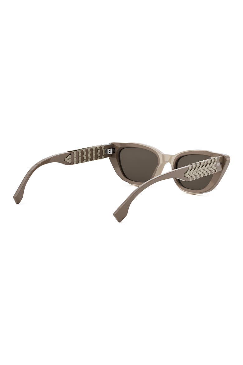 Interlace Cat Eye Sunglasses, Alternate, color, SHINY LIGHT BROWN / BROWN