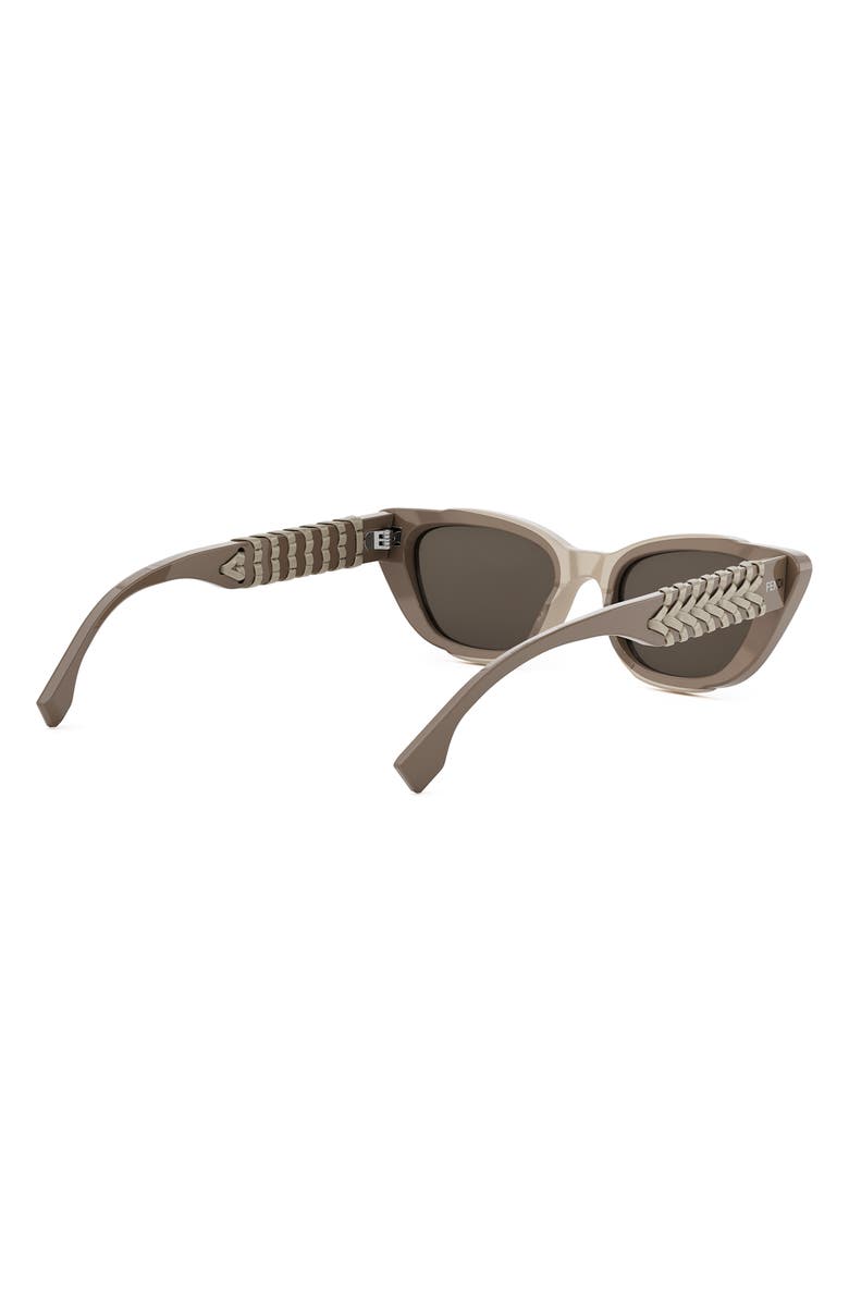 Fendi Interlace Cat Eye Sunglasses, Alternate, color, Shiny Light Brown / Brown